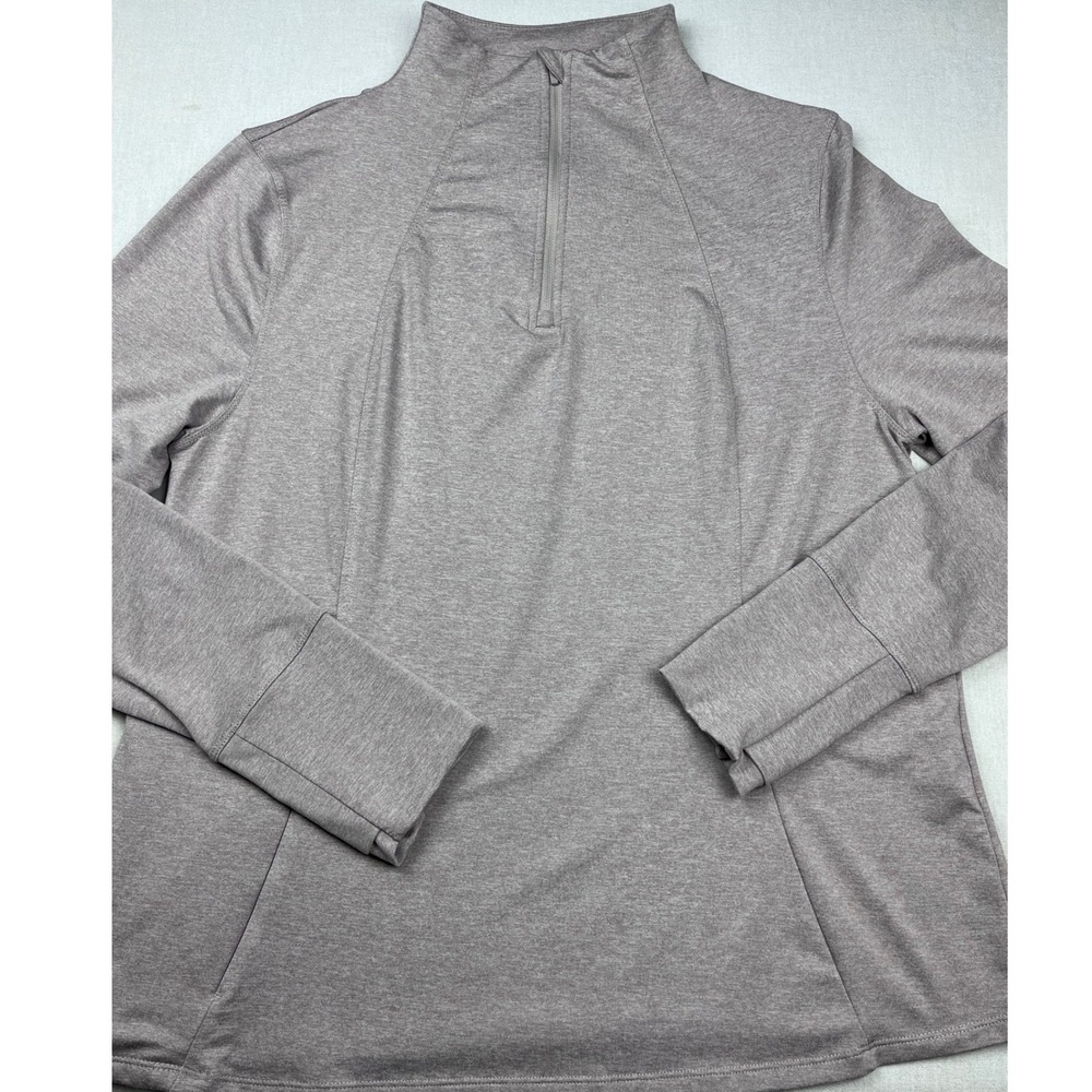 PBX Pro Womens XL Quarter Zip Pullover Thumbhole Long Sleeve Heathered Mauve